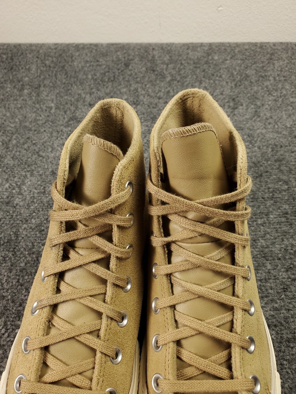 Converse Chuck Taylor All Star Lift Platform Suede Womens 8.5 Hi Top Nomad Khaki - Picture 4 of 12